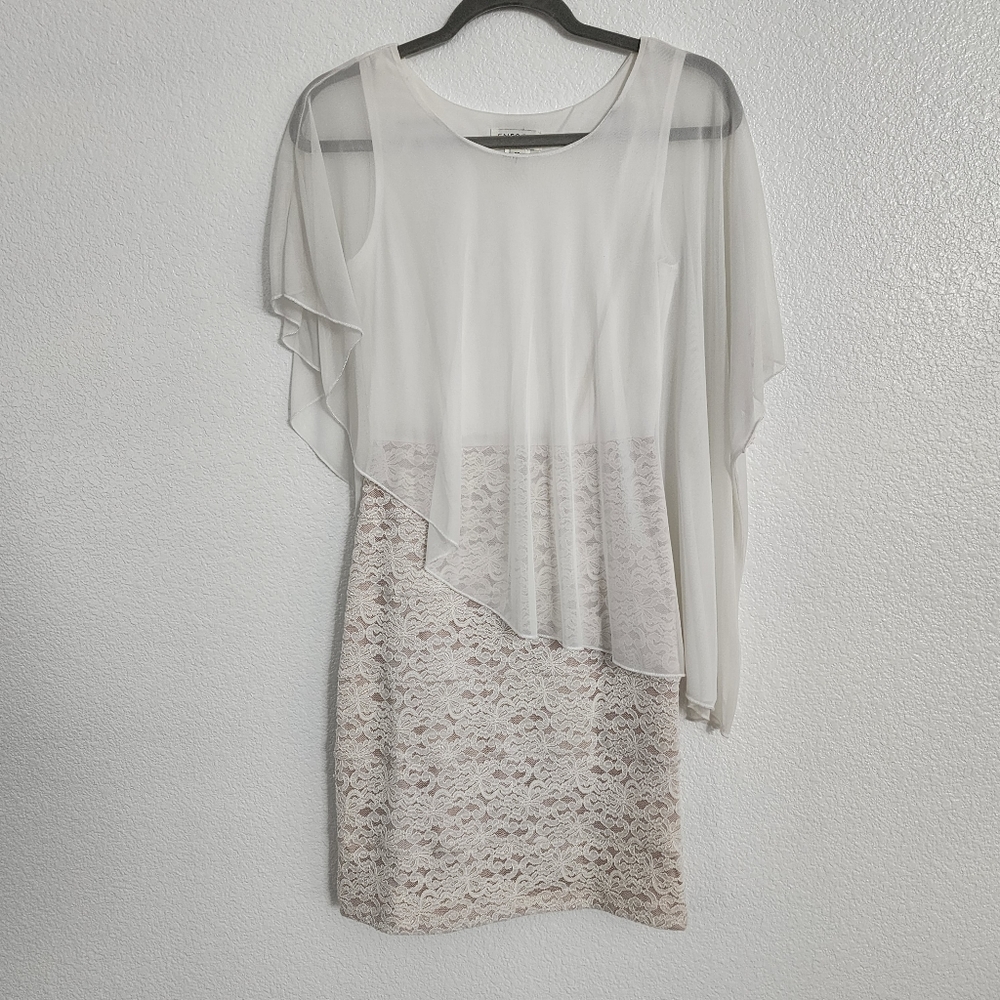 Enfocus Petite white and tan lace dress size 6P